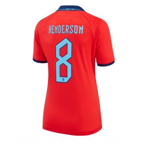 Camisa de Futebol Inglaterra Jordan Henderson #8 Equipamento Secundário Mulheres Mundo 2022 Manga Curta